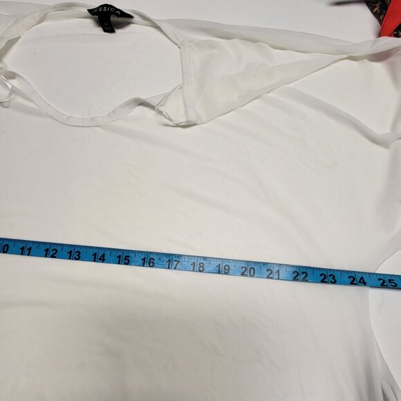 Oversized White Tunic Swimsuit CoverUp Loose Fitting Lightweight Top-Size S - Picture 9 of 9